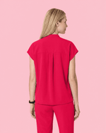 Women's Mandarin Dolman Top Sangria - Scrubloop