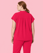 Women's Mandarin Dolman Top Sangria - Scrubloop