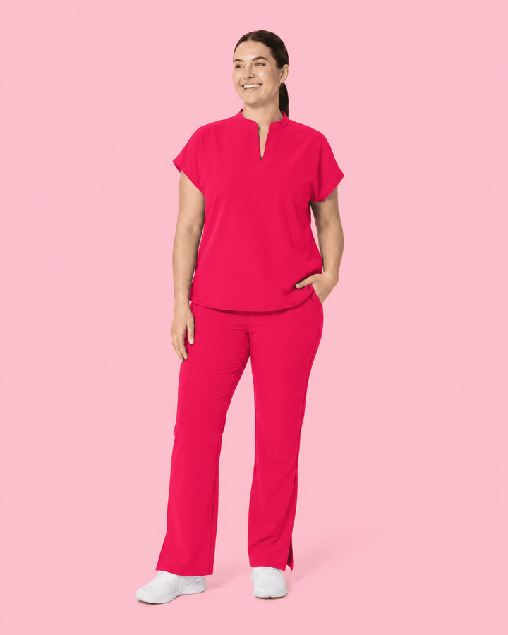 Women's Mandarin Dolman Top Sangria