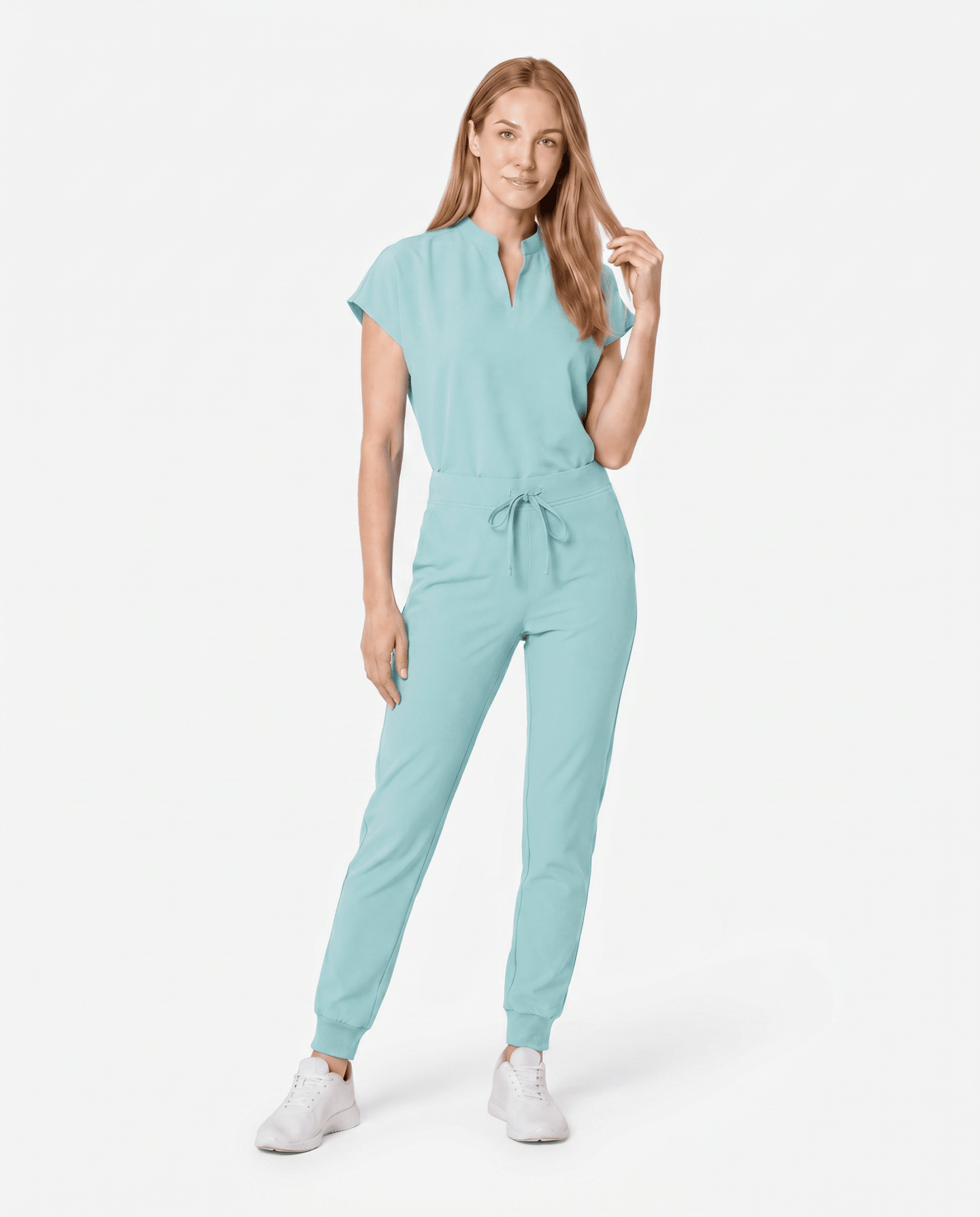 Women's Mandarin Dolman Top Sky Blue - Scrubloop
