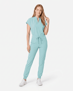 Women's Mandarin Dolman Top Sky Blue - Scrubloop