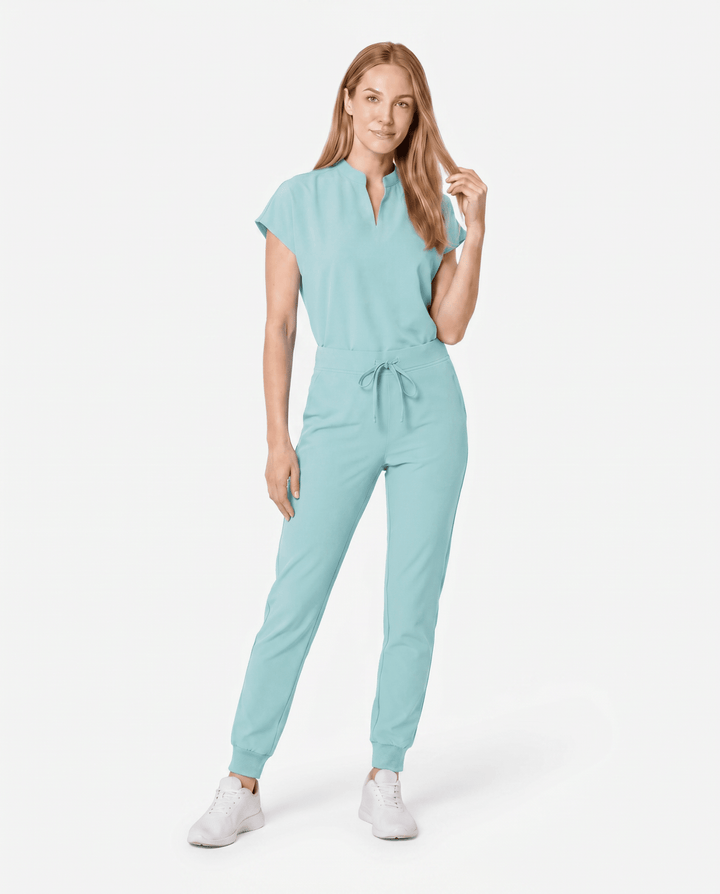 Women's Mandarin Dolman Top Sky Blue