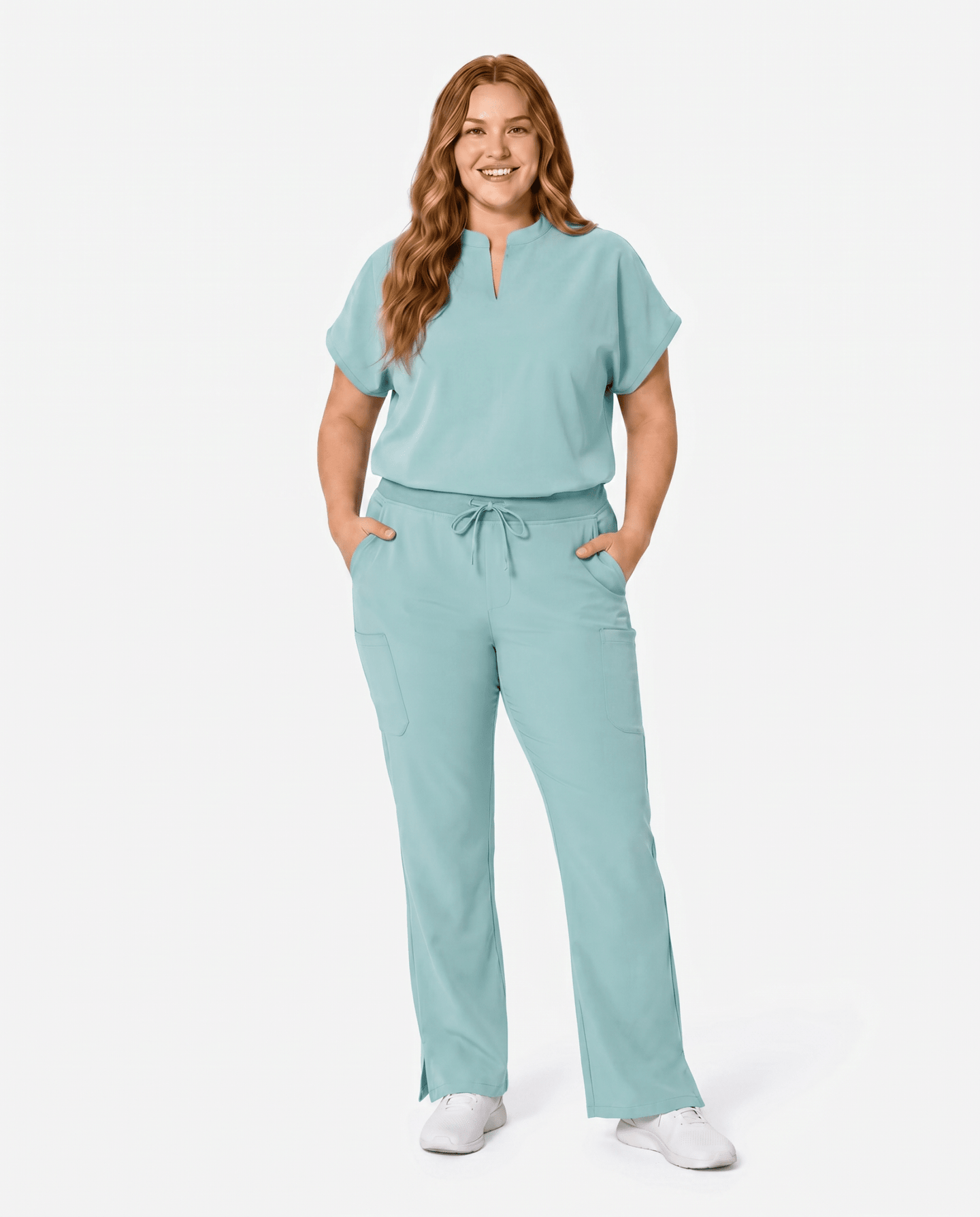 Women's Mandarin Dolman Top Sky Blue - Scrubloop