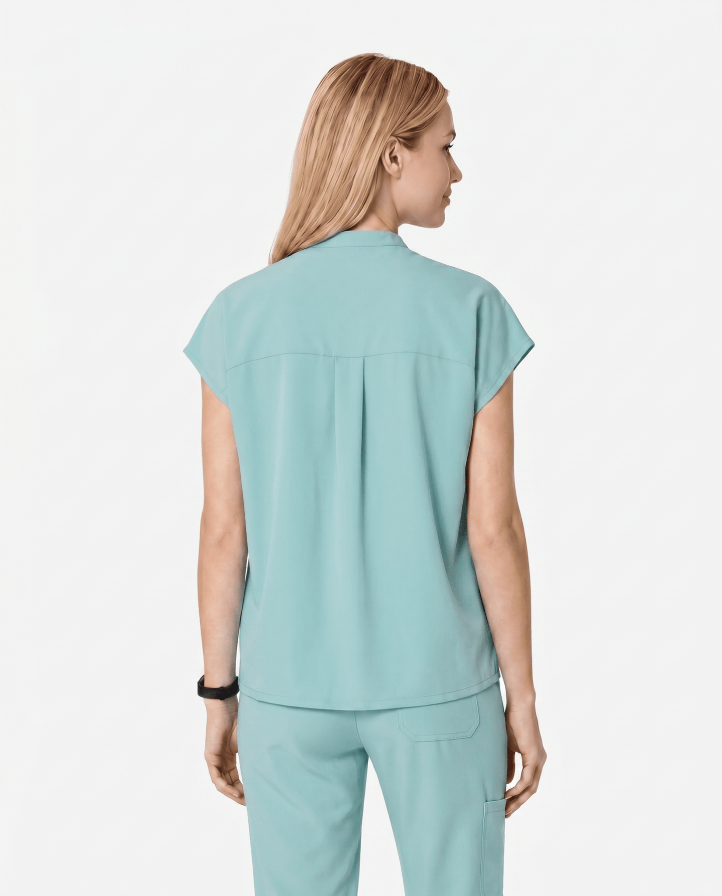 Women's Mandarin Dolman Top Sky Blue - Scrubloop