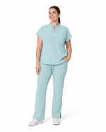 Women's Mandarin Dolman Top Sky Blue - Scrubloop