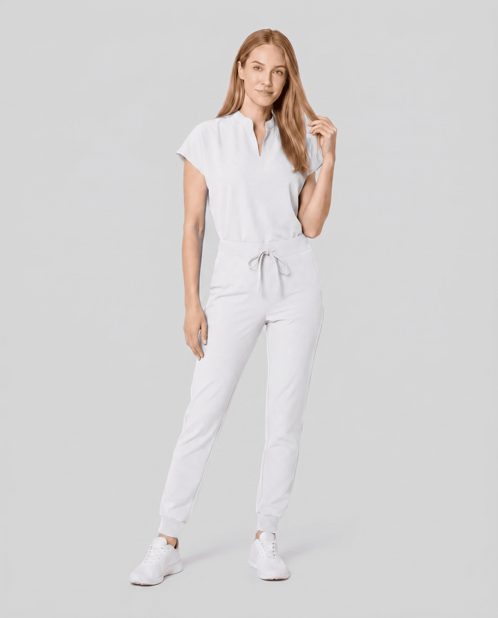 Women's Mandarin Dolman Top White