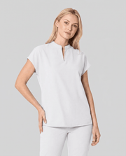 Mandarin Dolman Top White