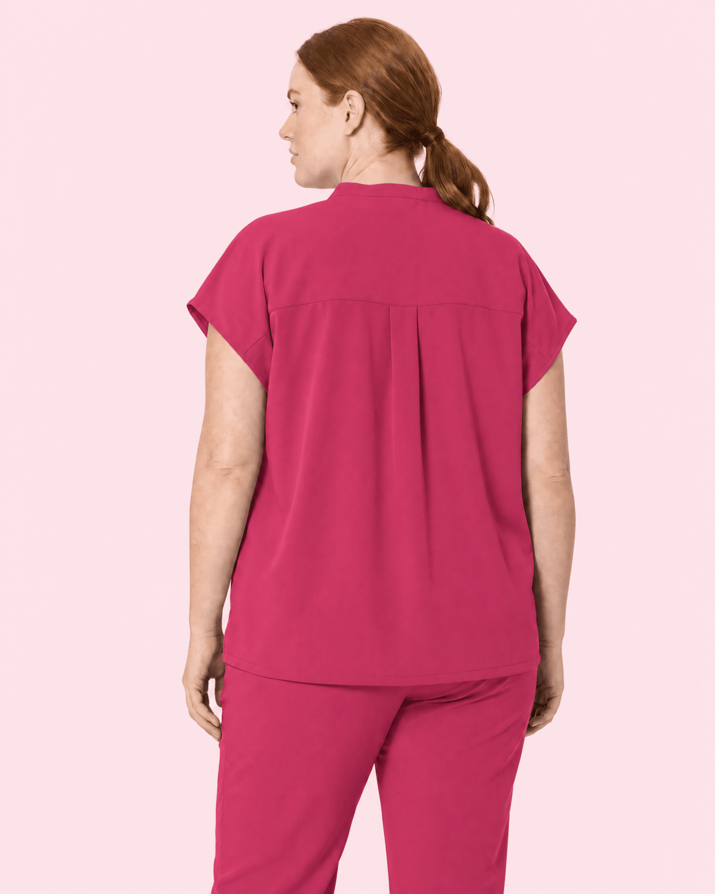 Women's Mandarin Dolman Top Wild Berry - Scrubloop