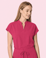 Women's Mandarin Dolman Top Wild Berry - Scrubloop