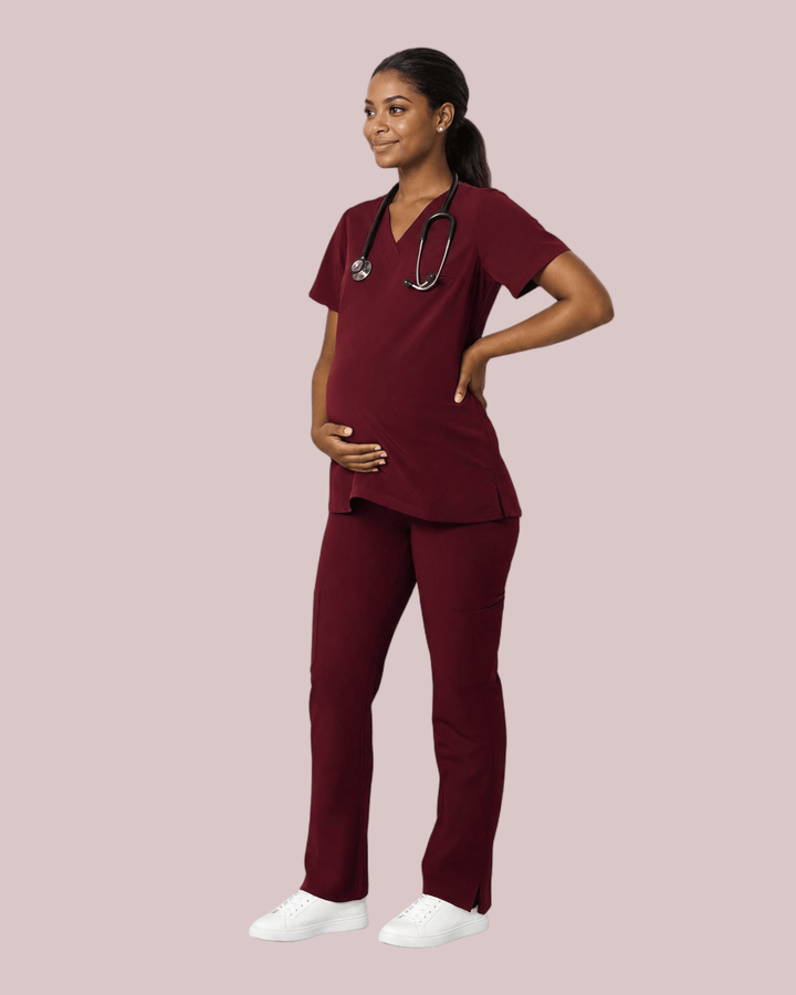 Maternity Cargo Pant Burgundy