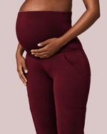 Women's Maternity Cargo Pant Burgundy - Scrubloop