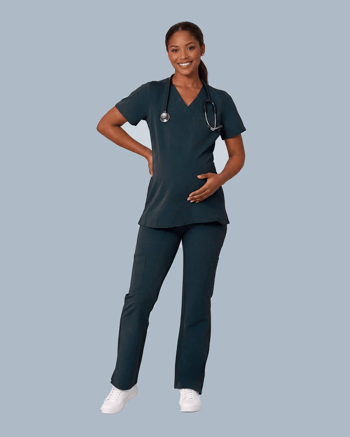 Women's Maternity Cargo Pant Dark Harbor - Scrubloop