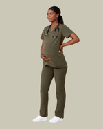 Women's Maternity Cargo Pant Olive - Scrubloop