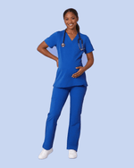 Women's Maternity Cargo Pant Royal Blue - Scrubloop