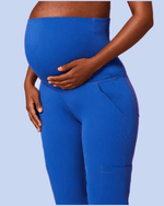 Women's Maternity Cargo Pant Royal Blue - Scrubloop