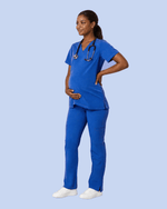 Women's Maternity Cargo Pant Royal Blue - Scrubloop