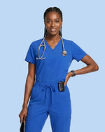 Women's One-Pocket V-neck Scrub Top - Scrubloop
