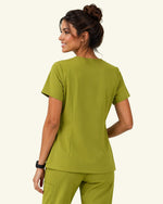 Women's One-Pocket V-neck Scrub Top Avocado - Scrubloop