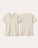 Women's One-Pocket V-neck Scrub Top Birch - Scrubloop