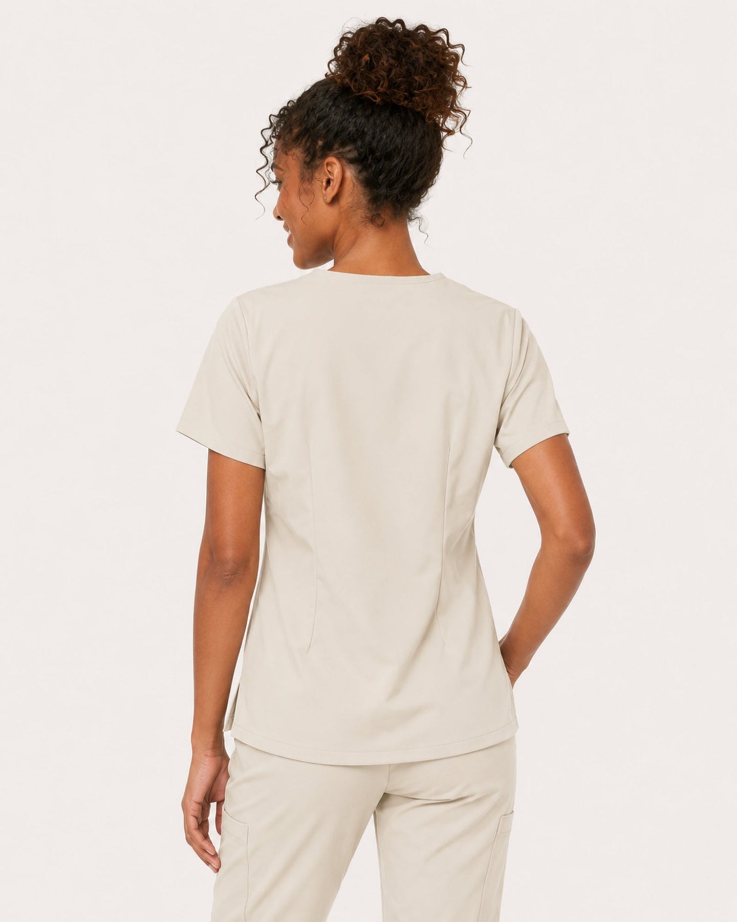Women's One-Pocket V-neck Scrub Top Birch - Scrubloop