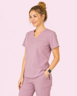 Women's One-Pocket V-neck Scrub Top Blossom - Scrubloop