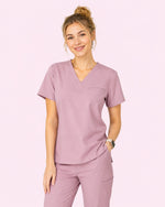 Women's One-Pocket V-neck Scrub Top Blossom - Scrubloop