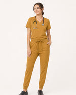 Women's One-Pocket V-neck Scrub Top Cider - Scrubloop