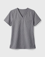 Women's One-Pocket V-neck Scrub Top Heather Gray - Scrubloop