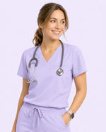 Women's One-Pocket V-neck Scrub Top Lavender - Scrubloop
