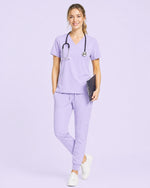 Women's One-Pocket V-neck Scrub Top Lavender - Scrubloop