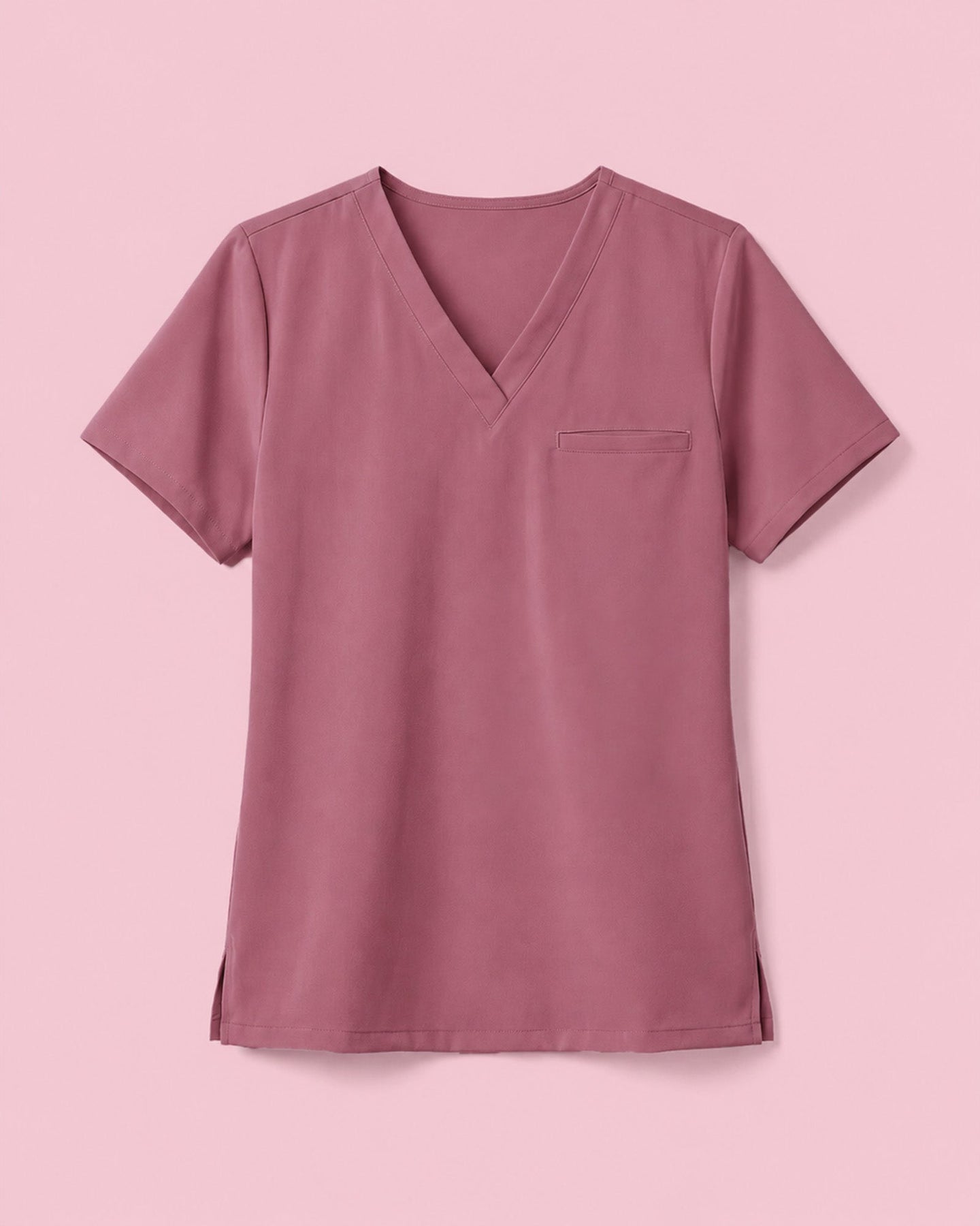 Women's One-Pocket V-neck Scrub Top Mauve - Scrubloop