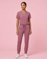 Women's One-Pocket V-neck Scrub Top Mauve - Scrubloop
