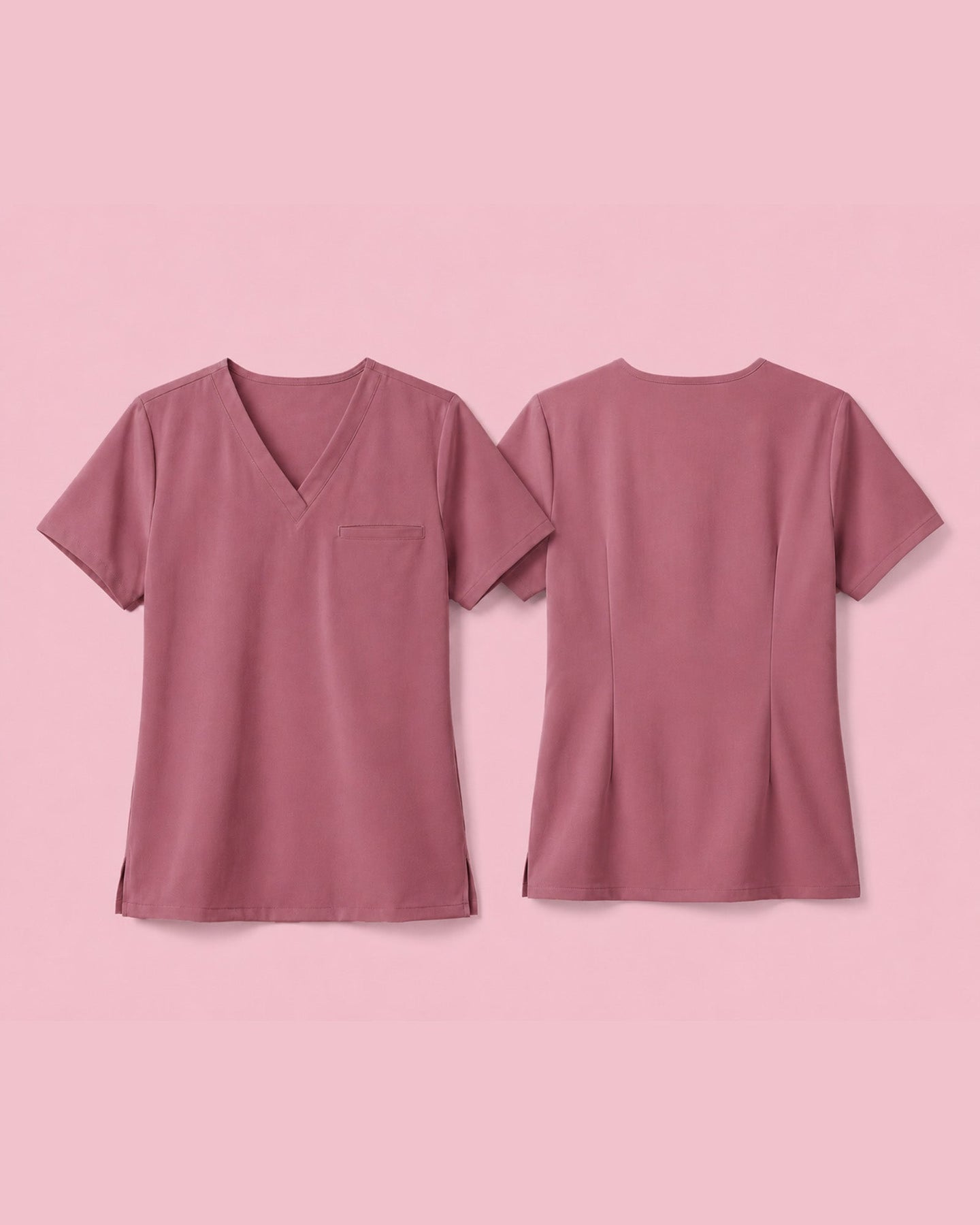 Women's One-Pocket V-neck Scrub Top Mauve - Scrubloop
