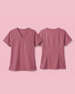 Women's One-Pocket V-neck Scrub Top Mauve - Scrubloop