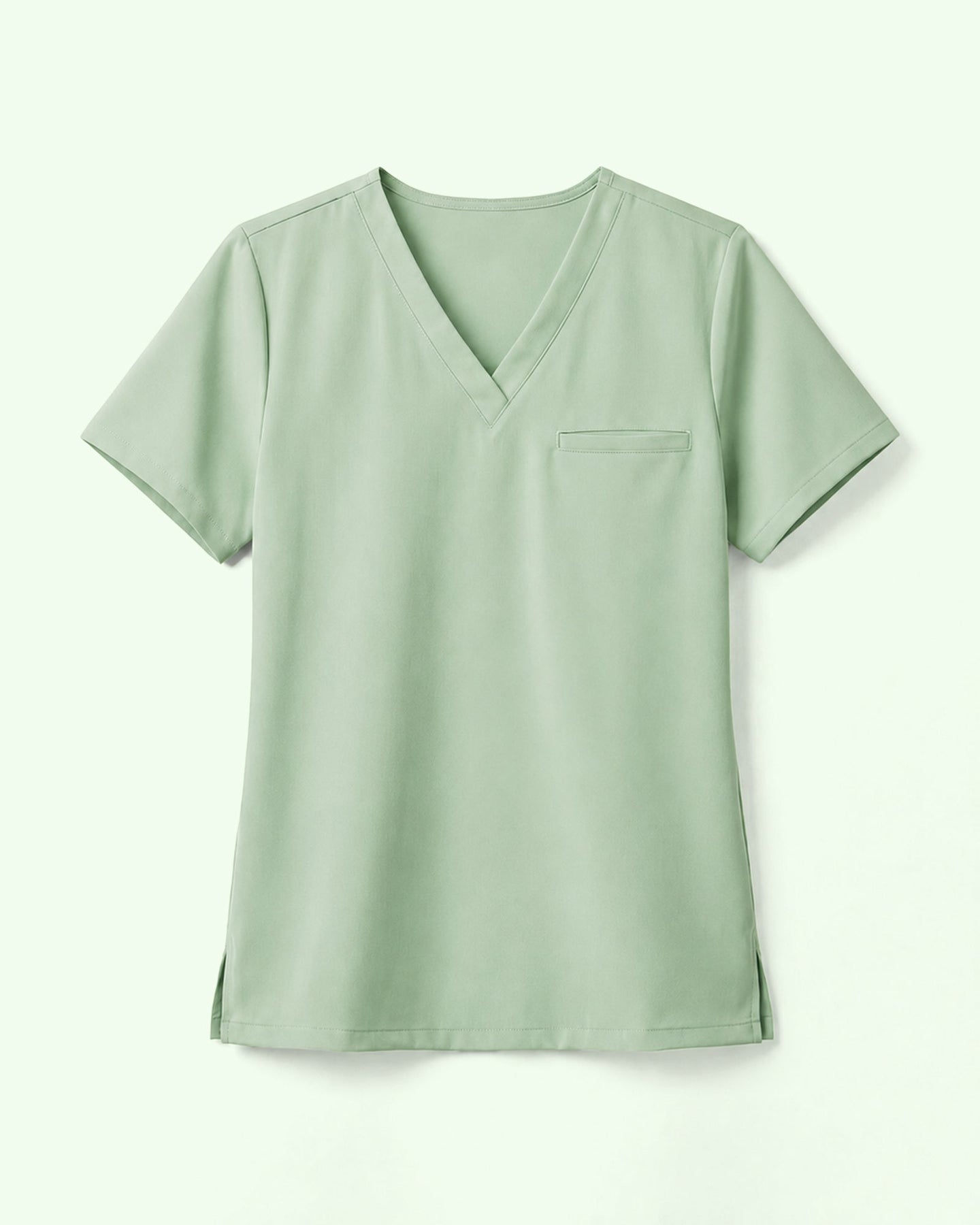 Women's One-Pocket V-neck Scrub Top Mint - Scrubloop