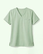 Women's One-Pocket V-neck Scrub Top Mint - Scrubloop