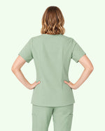 Women's One-Pocket V-neck Scrub Top Mint - Scrubloop