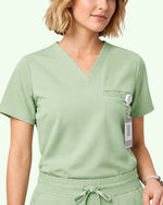 Women's One-Pocket V-neck Scrub Top Mint - Scrubloop