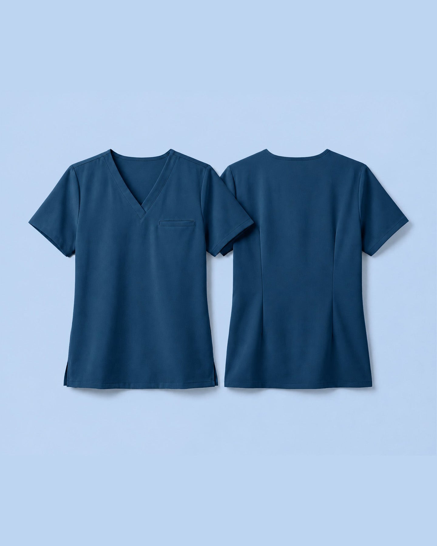 Women's One-Pocket V-neck Scrub Top Ocean - Scrubloop