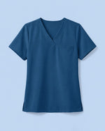 Women's One-Pocket V-neck Scrub Top Ocean - Scrubloop