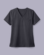 Women's One-Pocket V-neck Scrub Top Pewter - Scrubloop