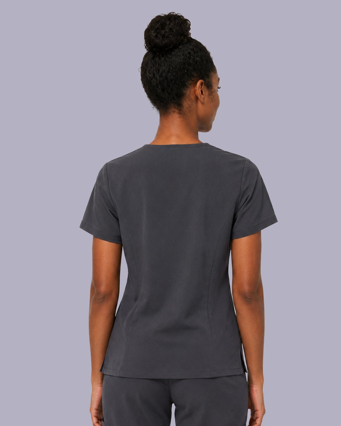 Women's One-Pocket V-neck Scrub Top Pewter - Scrubloop