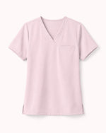 Women's One-Pocket V-neck Scrub Top Rose Quartz - Scrubloop