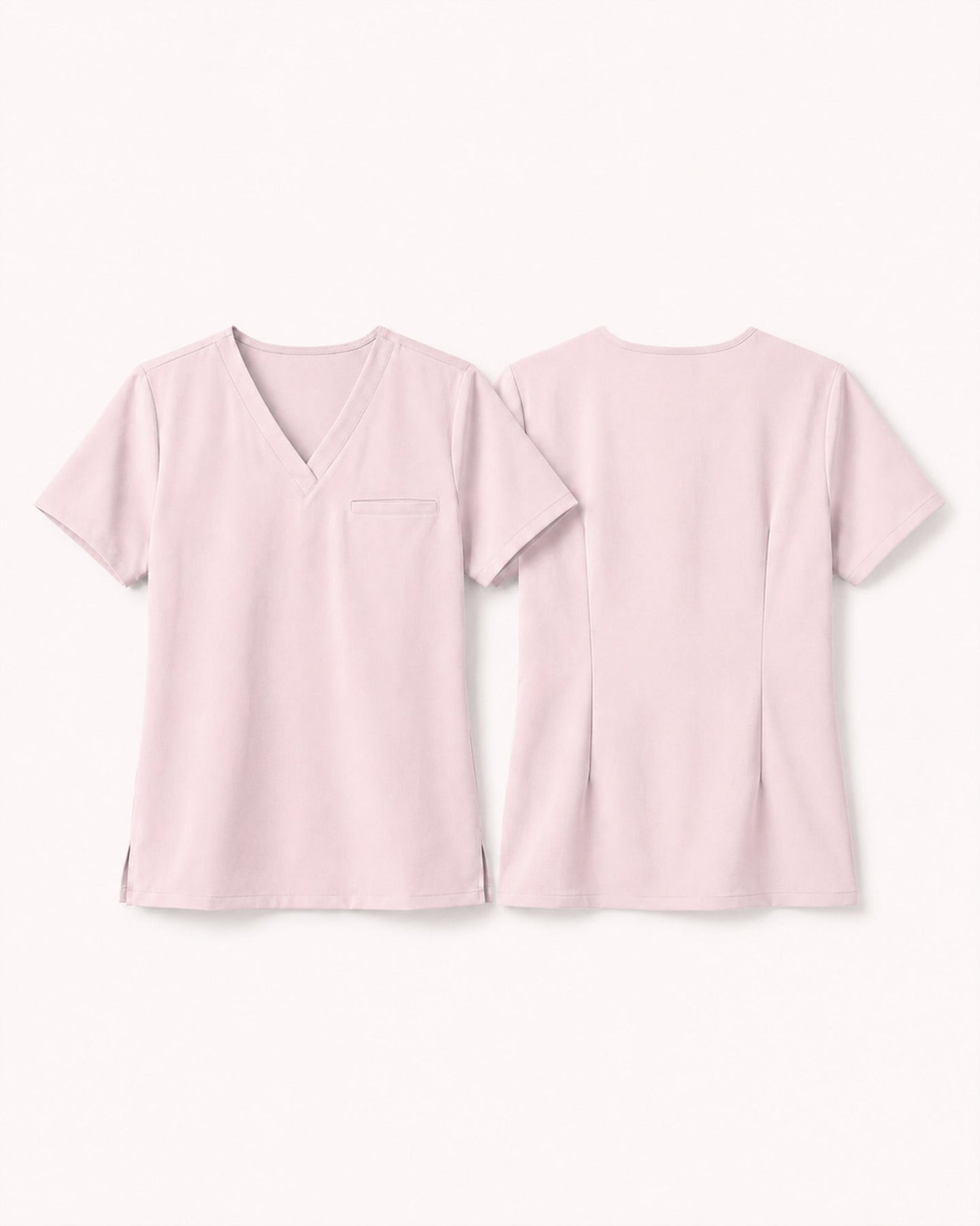 Women's One-Pocket V-neck Scrub Top Rose Quartz - Scrubloop