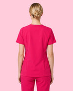 Women's One-Pocket V-neck Scrub Top Sangria - Scrubloop