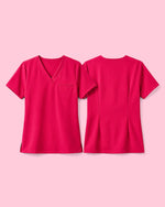 Women's One-Pocket V-neck Scrub Top Sangria - Scrubloop