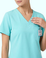 Women's One-Pocket V-neck Scrub Top Surf - Scrubloop