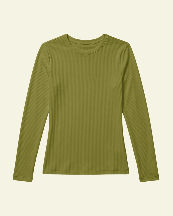 Women's Ribbed Long-Sleeve Underscrub Avocado