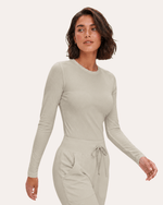 Women's Ribbed Long-Sleeve Underscrub Birch - Scrubloop