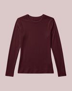Women's Ribbed Long-Sleeve Underscrub Burgundy - Scrubloop